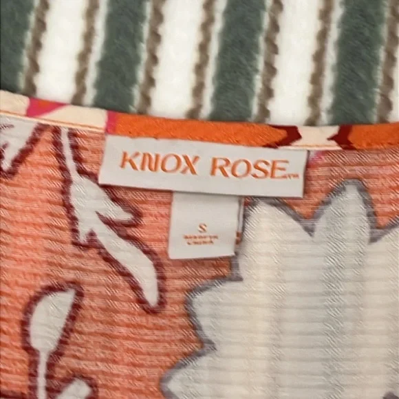 Knox Rose Women’s Orange Floral Vneck Flowy Dress Size S - Picture 4 of 8